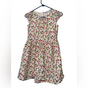 GAP kids girls white red green floral gauzy cotton dress sz Xl